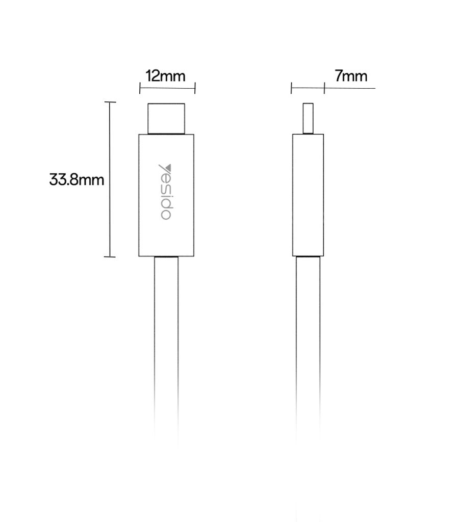 YESIDO CA211 Thunderbolt 5 USB-C til USB-C kabel 240W, 1m – Sort