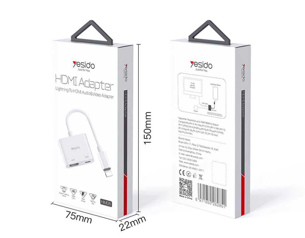 YESIDO HM06 Lightning til HDMI lyd- og videoadapter