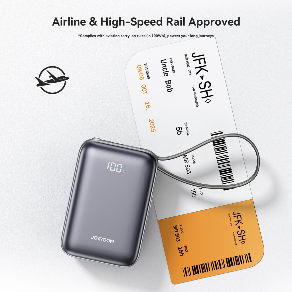 Joyroom JR-PBF29 Mini-Powerbank 20.000 mAh 22,5 W mit zwei Kabeln – Schwarz