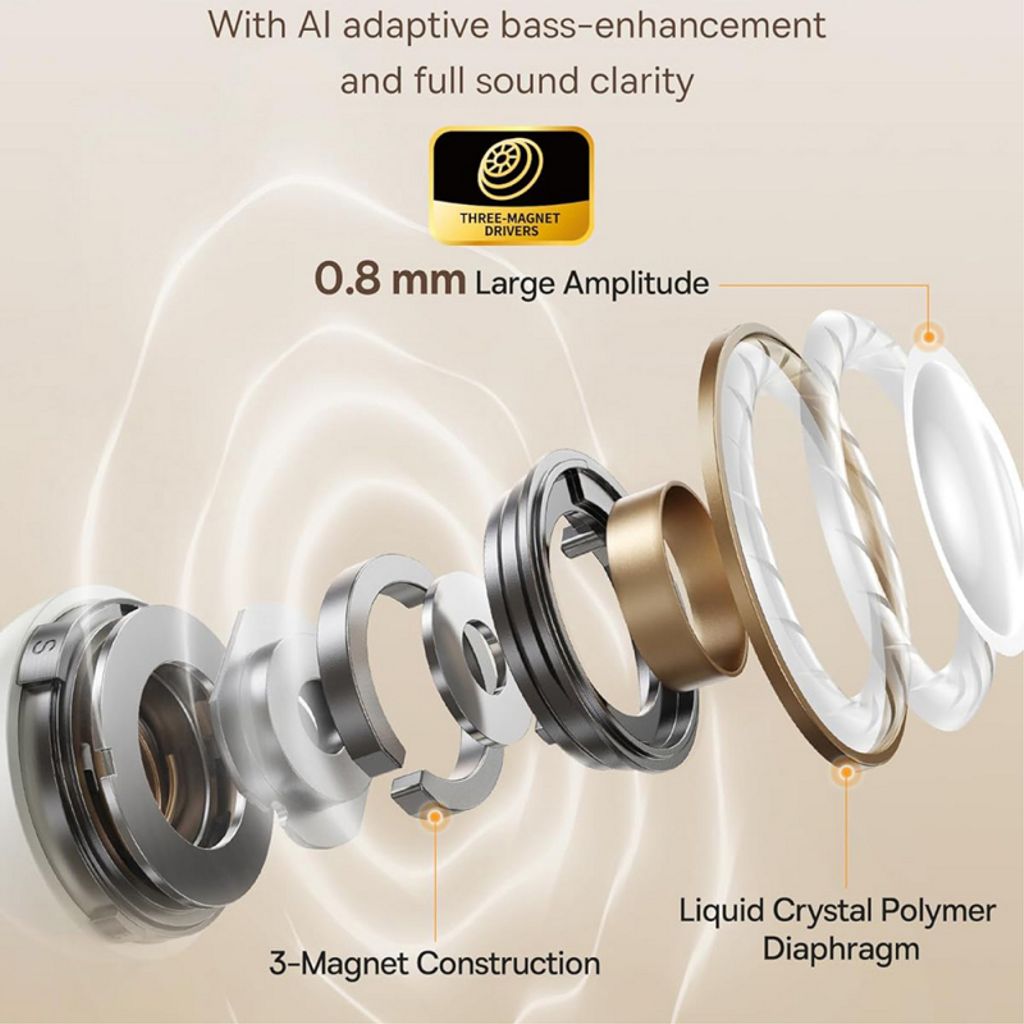 Baseus Bowie MC1 open-ear trådlösa hörlurar – vit