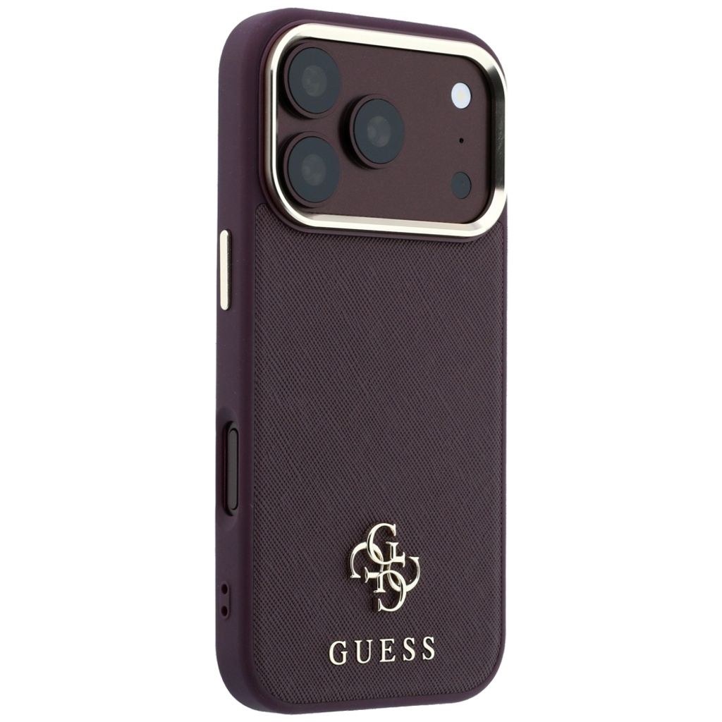 Guess Saffiano Small 4G Classic Logo MagSafe -kuori iPhone 18 Pro Max :lle - Burgundi