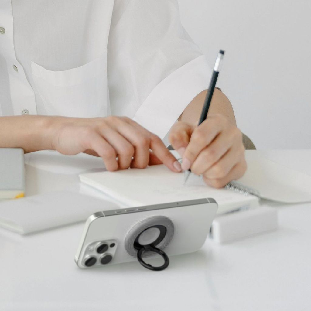 Spigen Nano Pop MagSafe magnetisk ringhållare – grå / svart