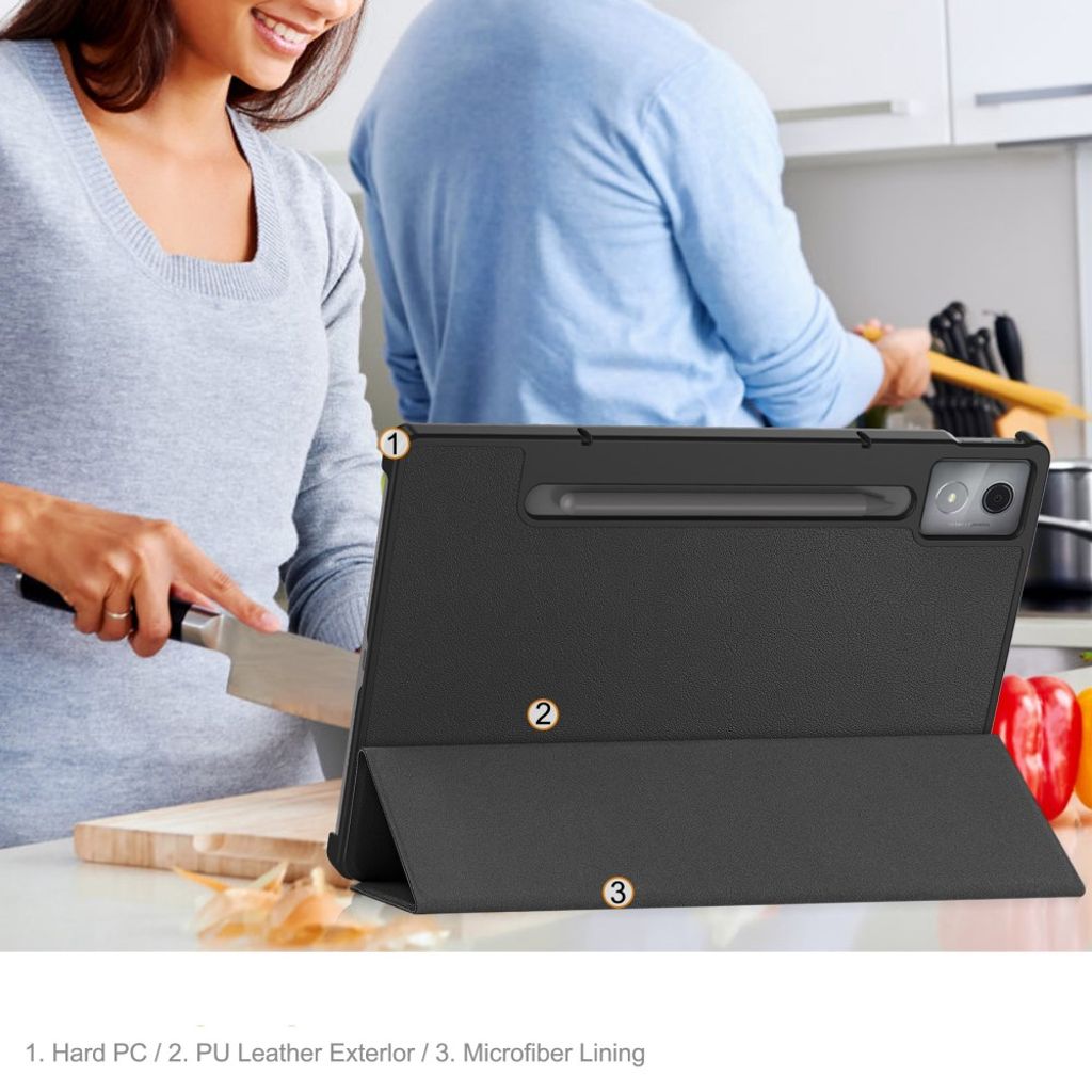 Lenovo Idea Tab Pro Kotelo, jalusta - musta