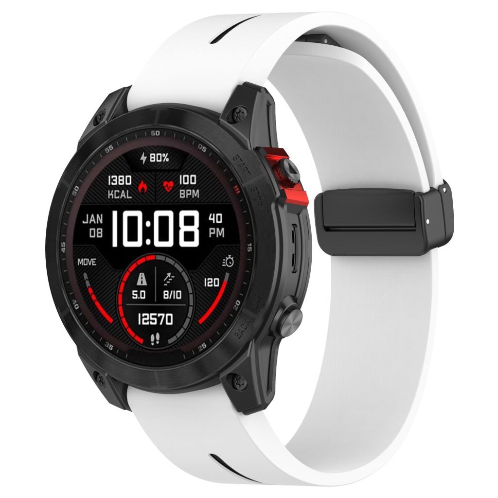 Garmin Fenix 8 51mm Klockarmband i Silikon - Vit, Svart