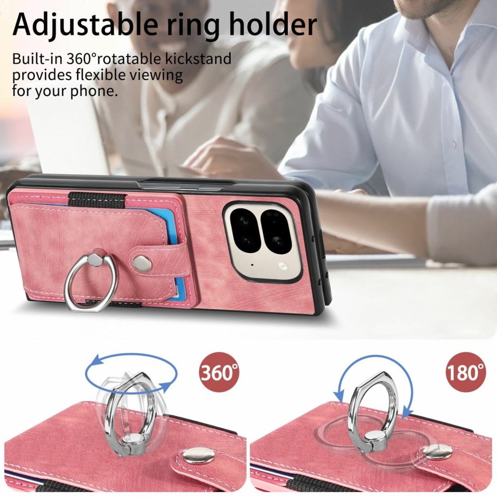 Google Pixel 9 Pro Fold 5G Cover med Stativ - Lyserød