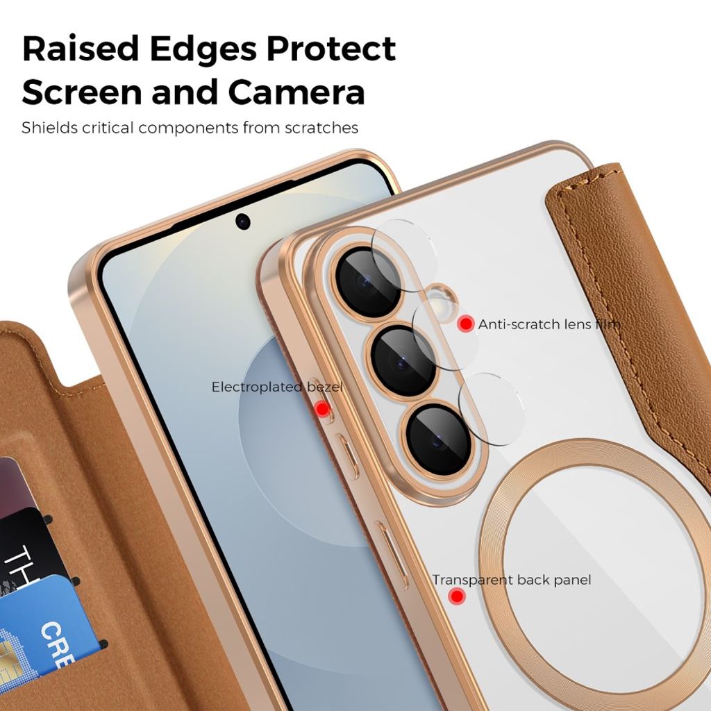 Samsung Galaxy S26 Plånboksfodral MagSafe RFID-blockerande – Brun