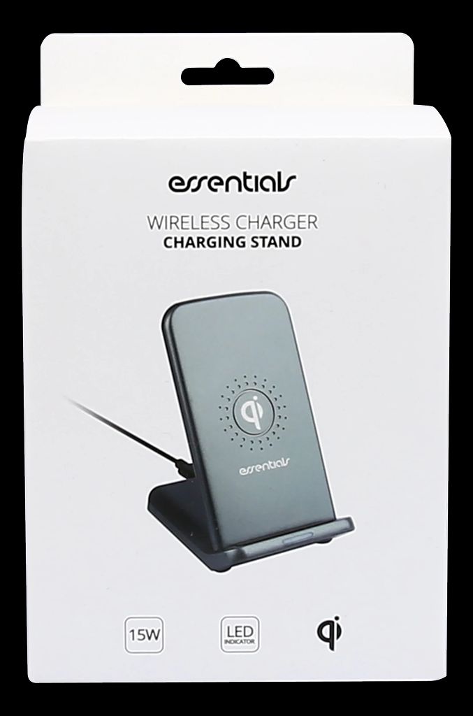 Essentials Qi langaton latausteline 15W, USB-C-kaapeli 1m