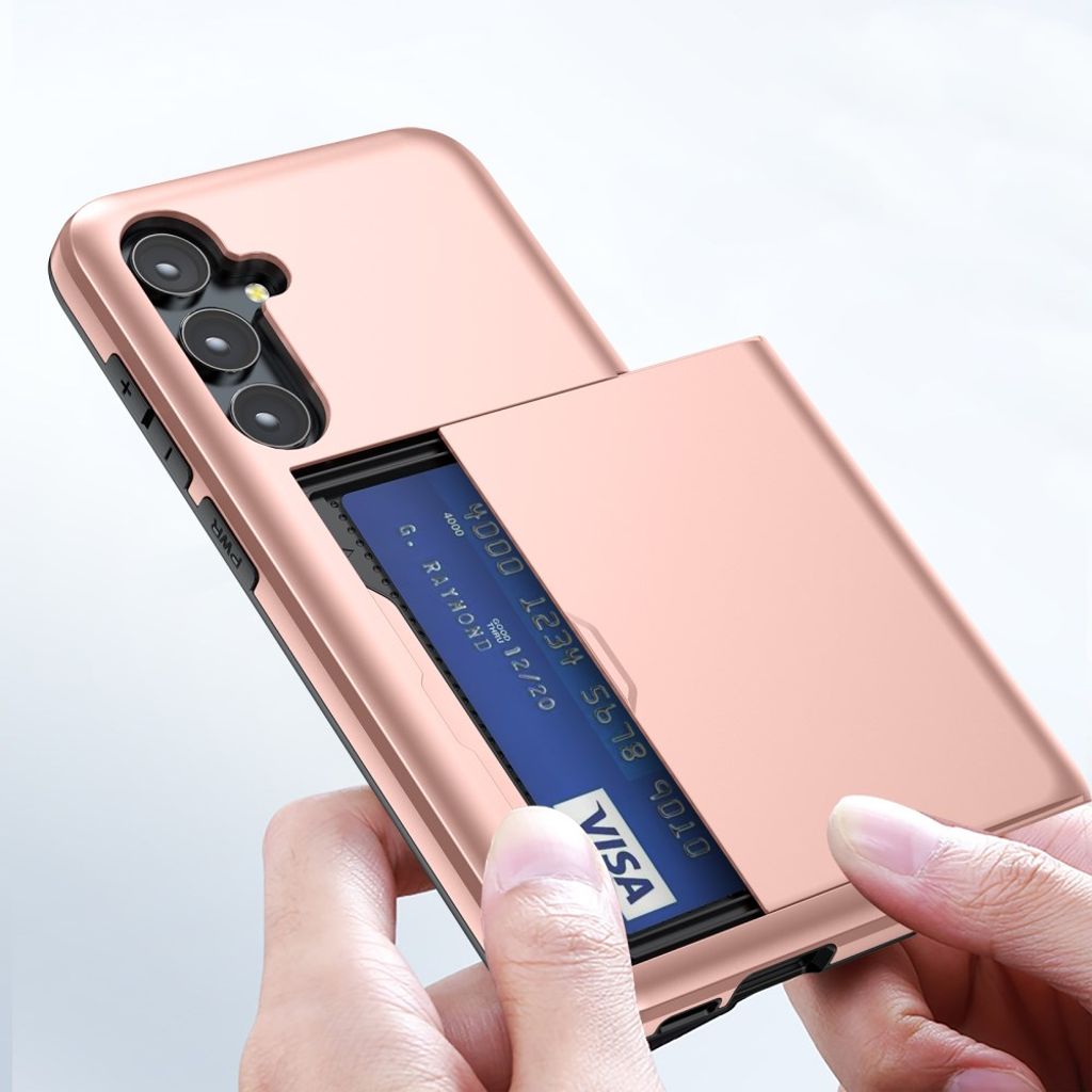 Samsung Galaxy A55 5G cover med slide kortholder - Sort