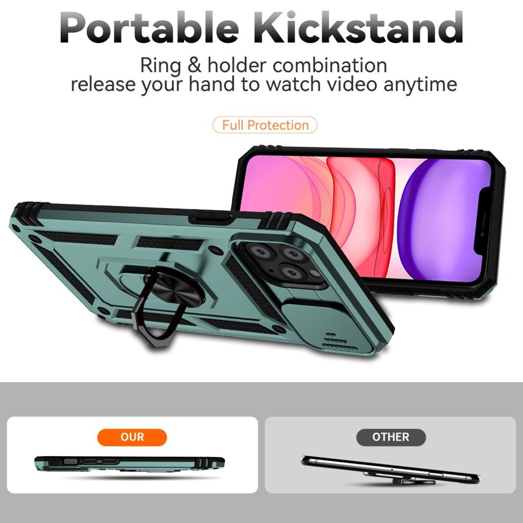 iPhone 11 Pro Cover med Ringholder - Grøn