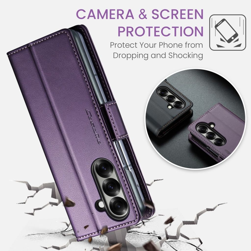 CASEME Samsung Galaxy Z Fold7 5G Fodral med RFID-blockerande - Lila