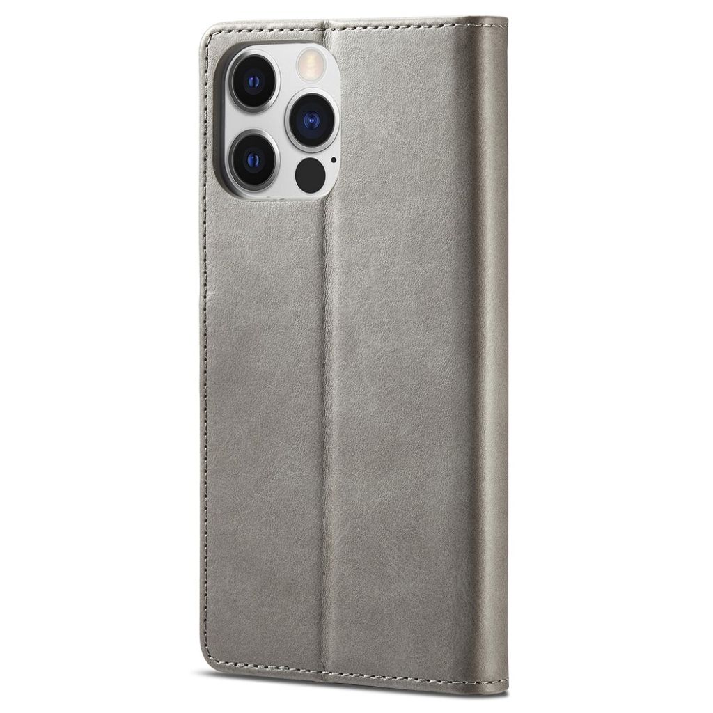 LC.IMEEKE iPhone 15 Pro Max Wallet Cover - Grey
