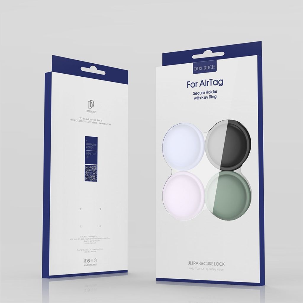 DUX DUCIS Apple AirTag etui 4-pakning med nøkkelring – flerfarget