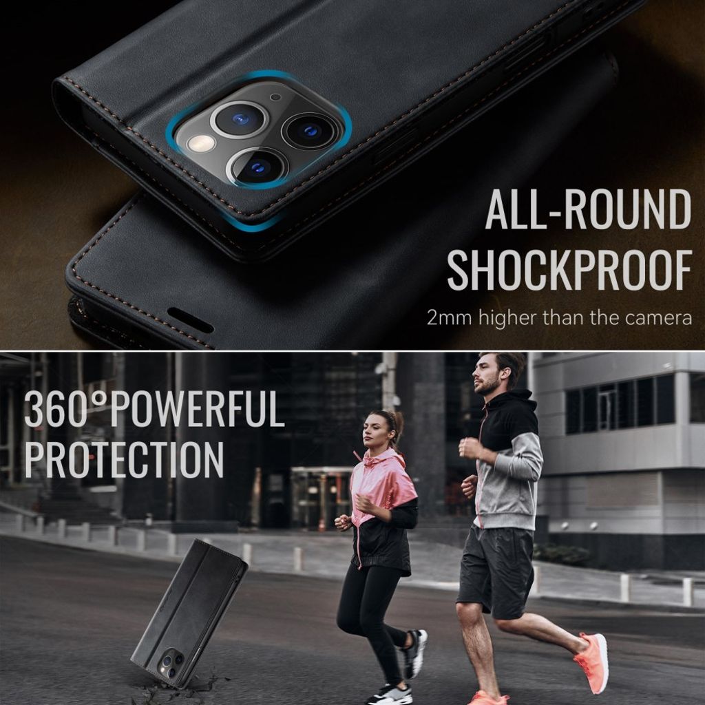 CASEME iPhone 11 Pro Max RFID-estävä lompakkokotelo – Musta