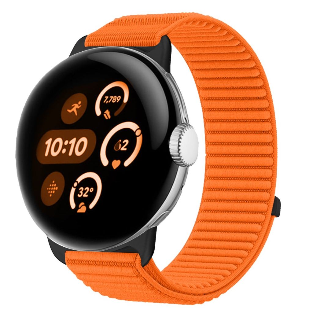 Google Pixel Watch 4 45 mm jne. Kellonranneke Nylon - oranssi