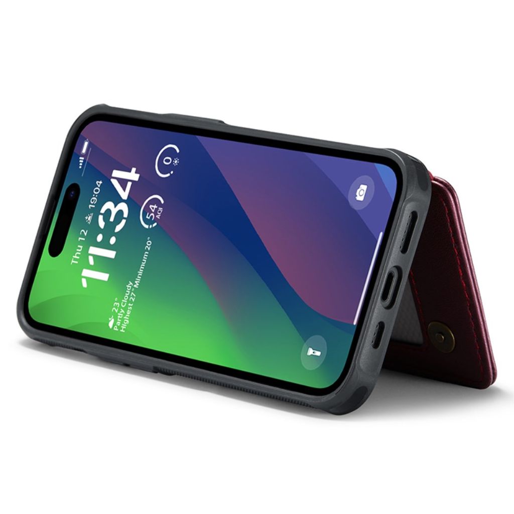 CASEME iPhone 15 Plus Kuori 5 Korttipaikka - Punainen