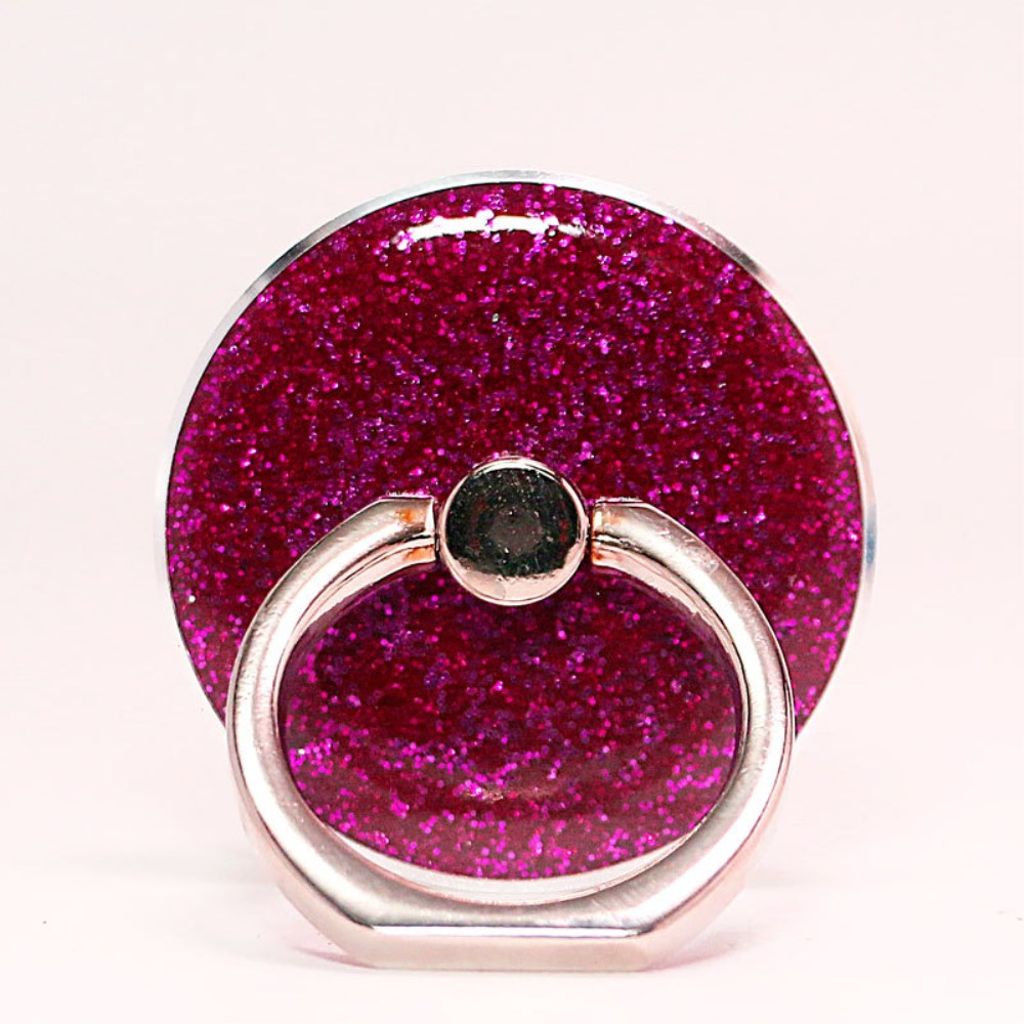 Glitter phone ring holder with kickstand – rosa