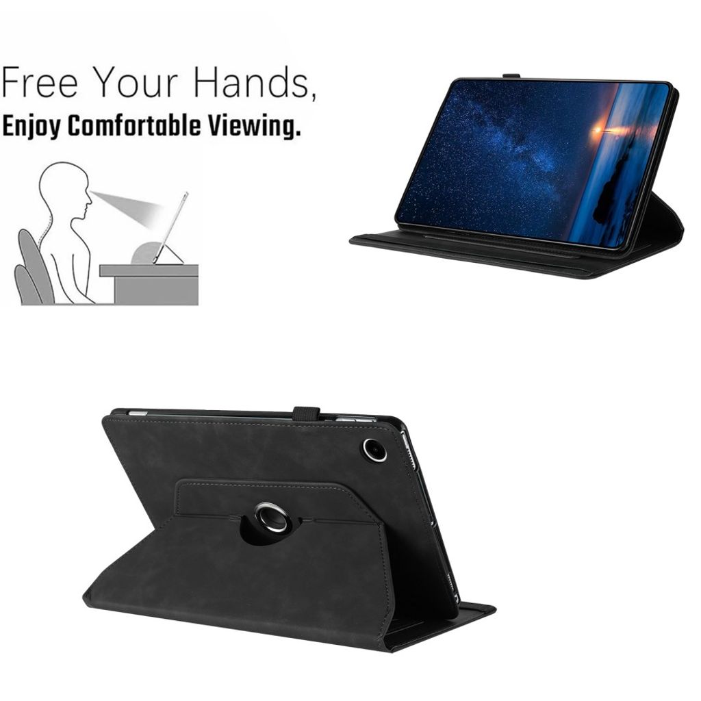 Samsung Galaxy Tab A11 / A9 Etui i PU-skinn - svart