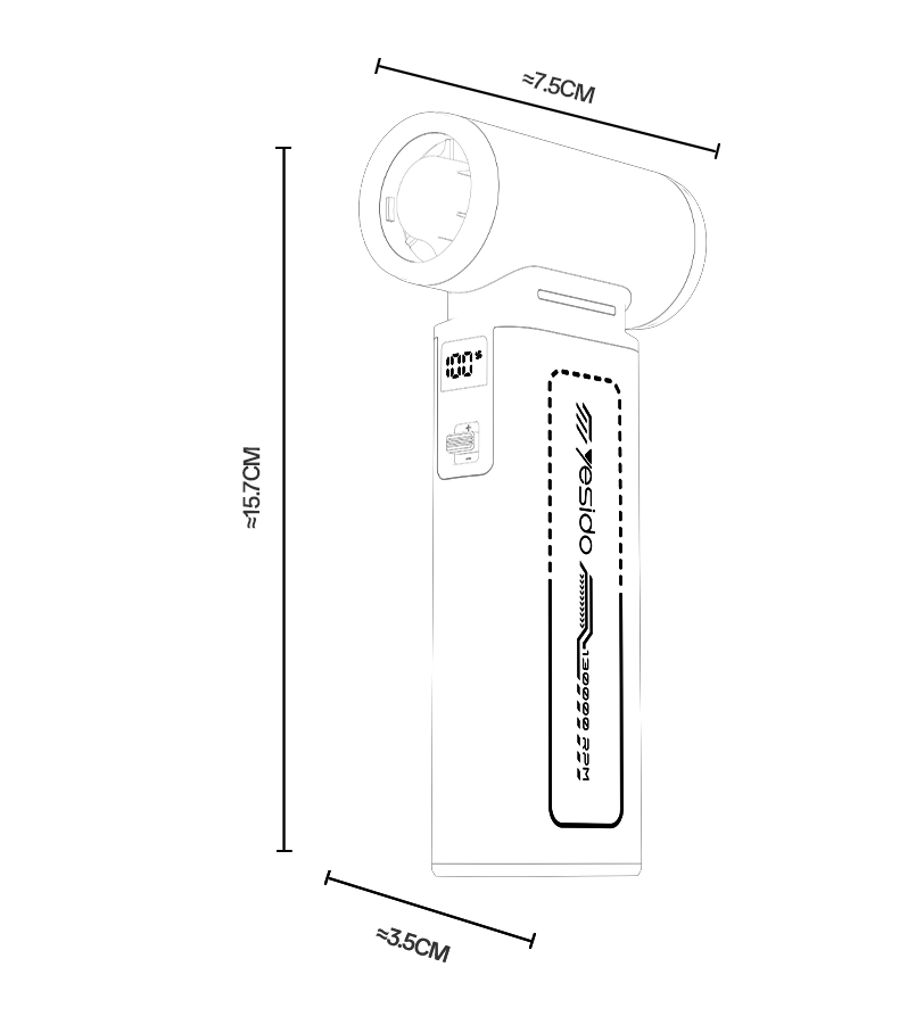 YESIDO YF19 3-i-1 handhållen fläkt / dammblåsare / dammsugare