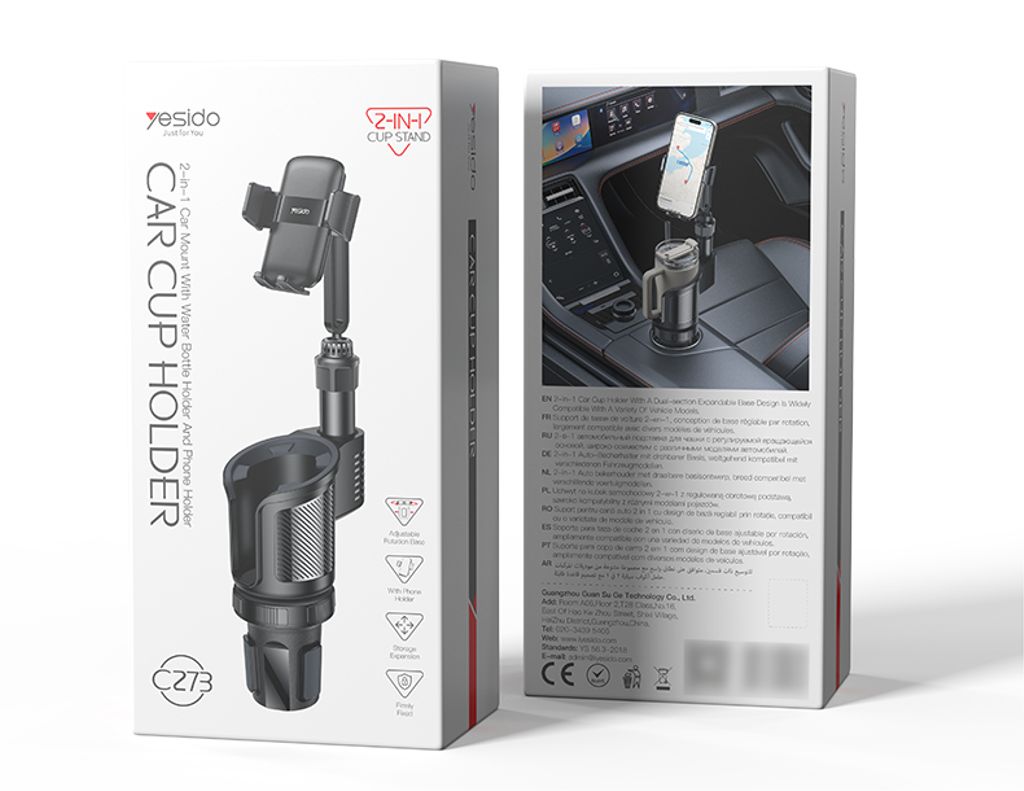 Yesido C273 2-i-1 telefon- og koppholder