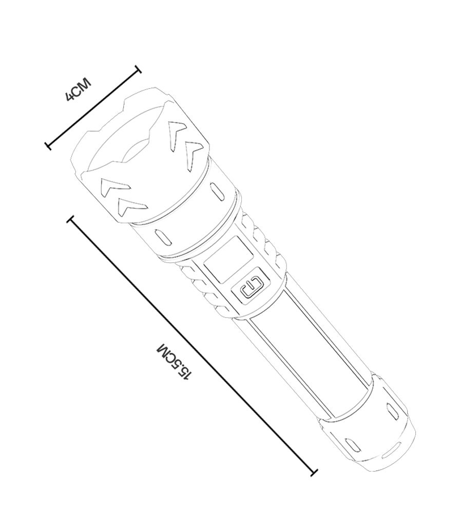 YESIDO TC10 oppladbar LED-lommelykt – svart