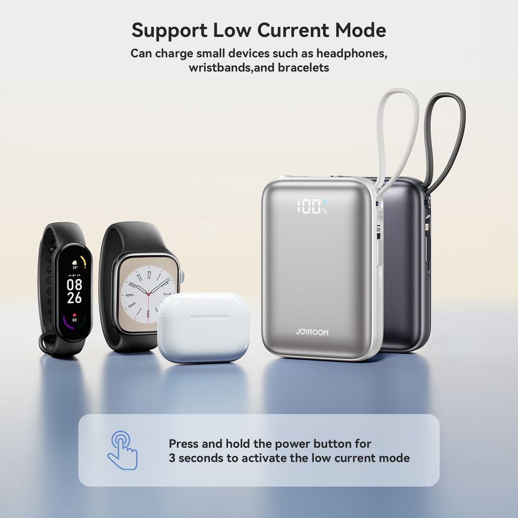 Joyroom JR-PBF29 Mini-Powerbank 20000mAh 22,5W mit zwei Kabeln – weiß