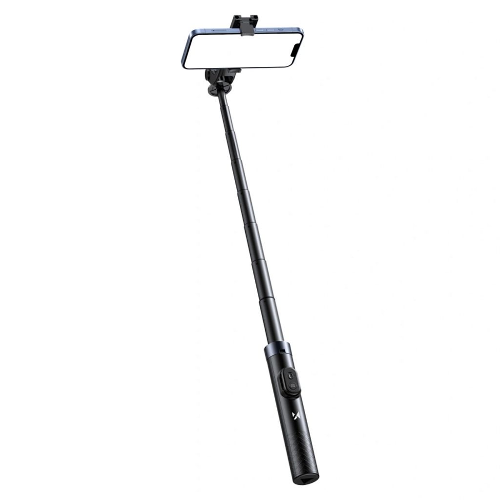 Wozinsky WC1Y30S selfiepinne med tripod och mobilhållare, 130cm – svart