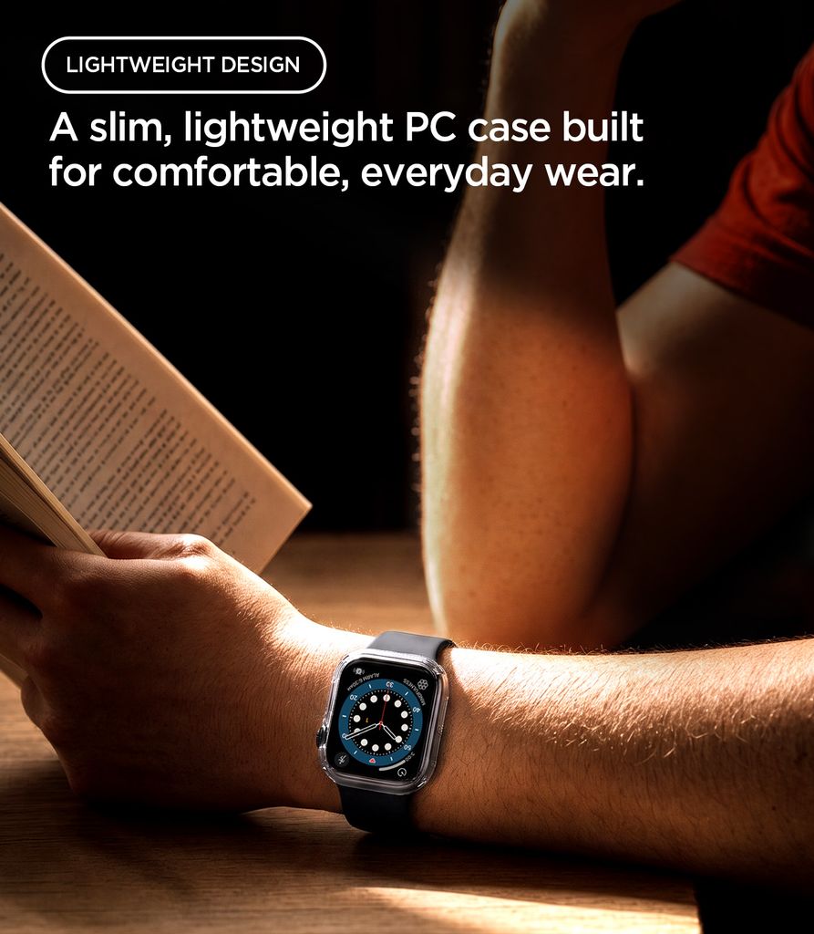 Spigen Apple Watch 12 (42mm) kuori Thin Fit - Läpinäkyvä