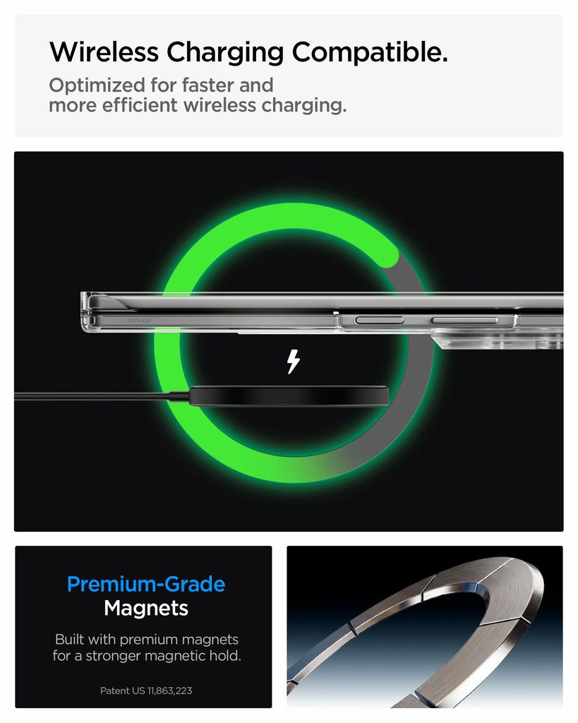 Spigen Airskin Zero MagFit Deksel til Samsung Galaxy Z Fold8 Ultra - Gjennomsiktig/hvit