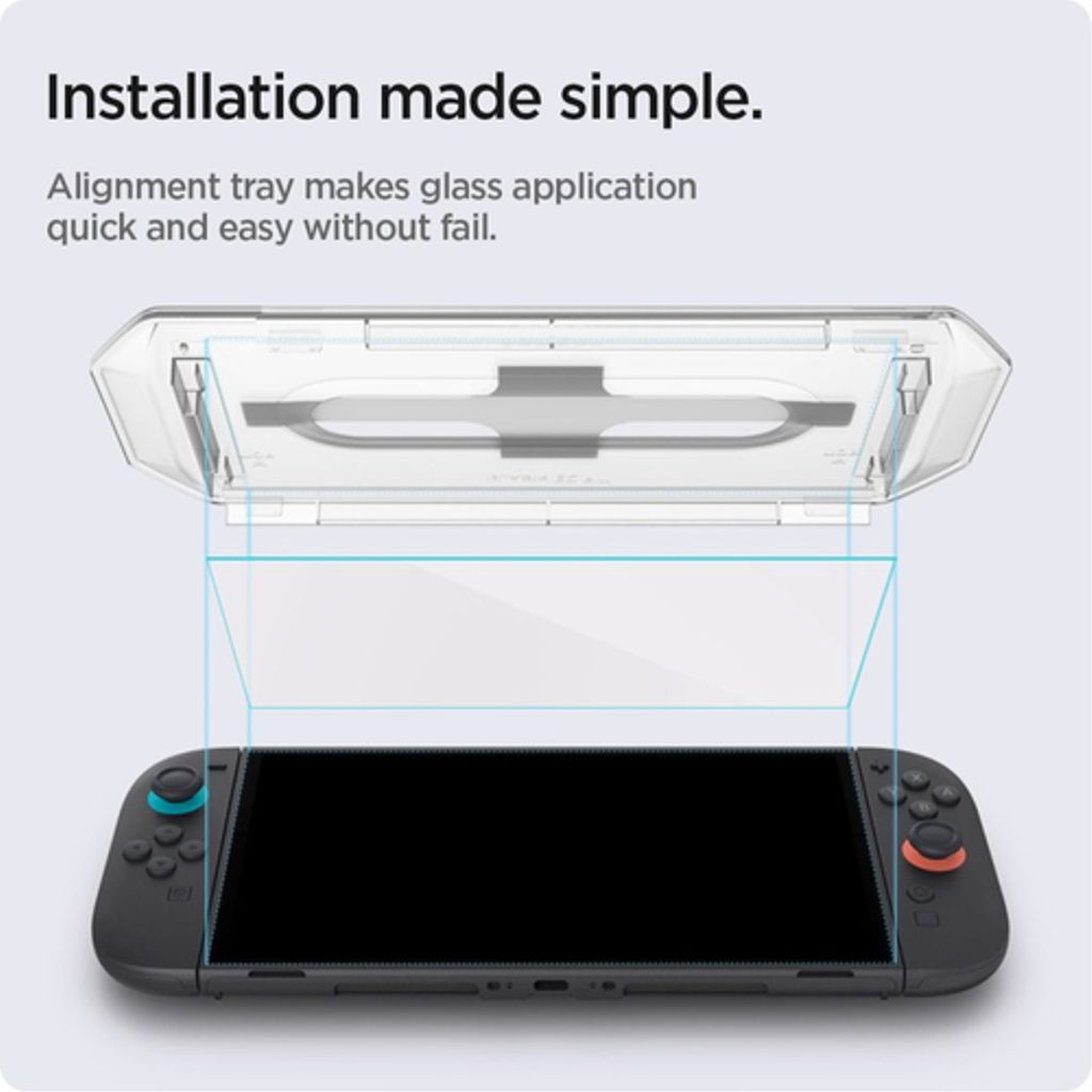 Spigen Glas.Tr ”EZ FIT” Hærdet Glas Skærmbeskyttelse til Nintendo Switch 2, 2-pak