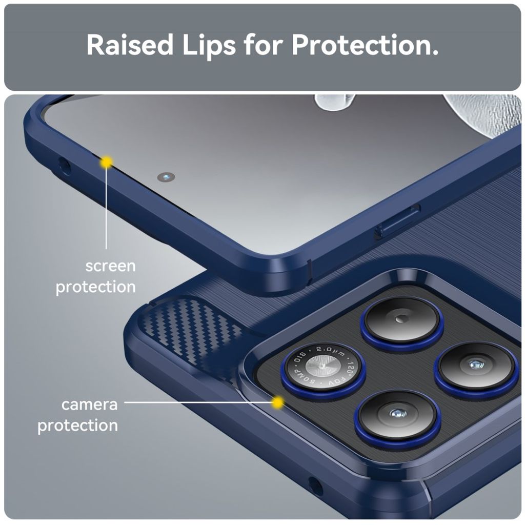 Motorola Edge 70 5G Skal Kolfibertextur - Blå