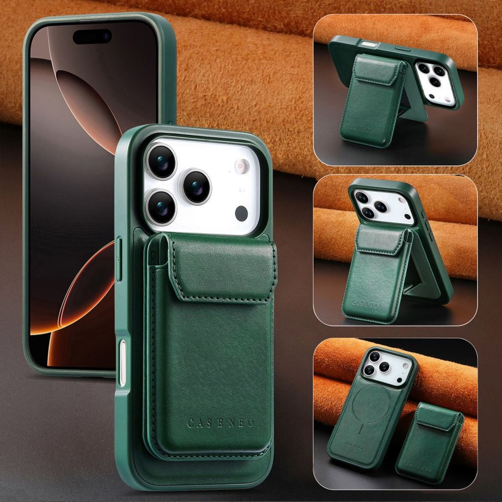 CASENEO iPhone 18 Pro Max/17 Pro Max MagSafe Lommebokdeksel – Grønn