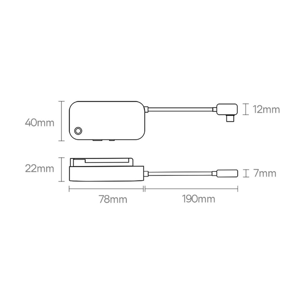 Baseus PadJoy universal 6-i-1 USB-C HUB for nettbrett og mobil - mørk grå