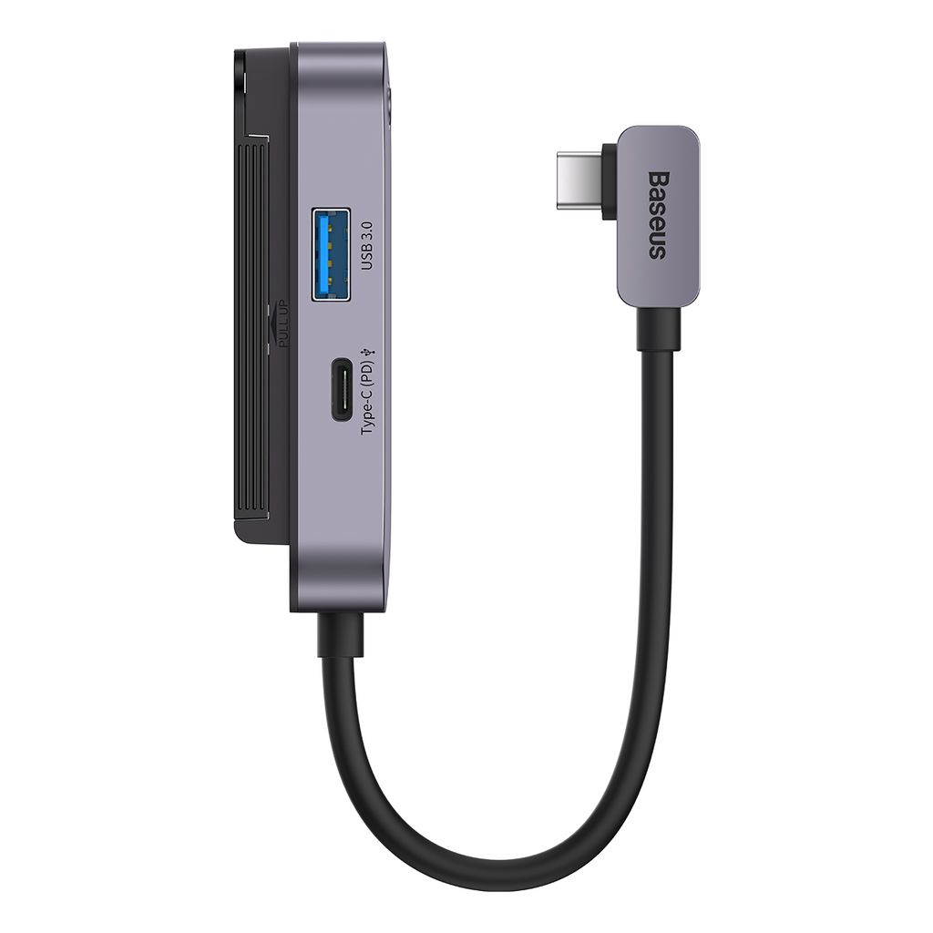 Baseus PadJoy universal 6-i-1 USB-C HUB for nettbrett og mobil - mørk grå