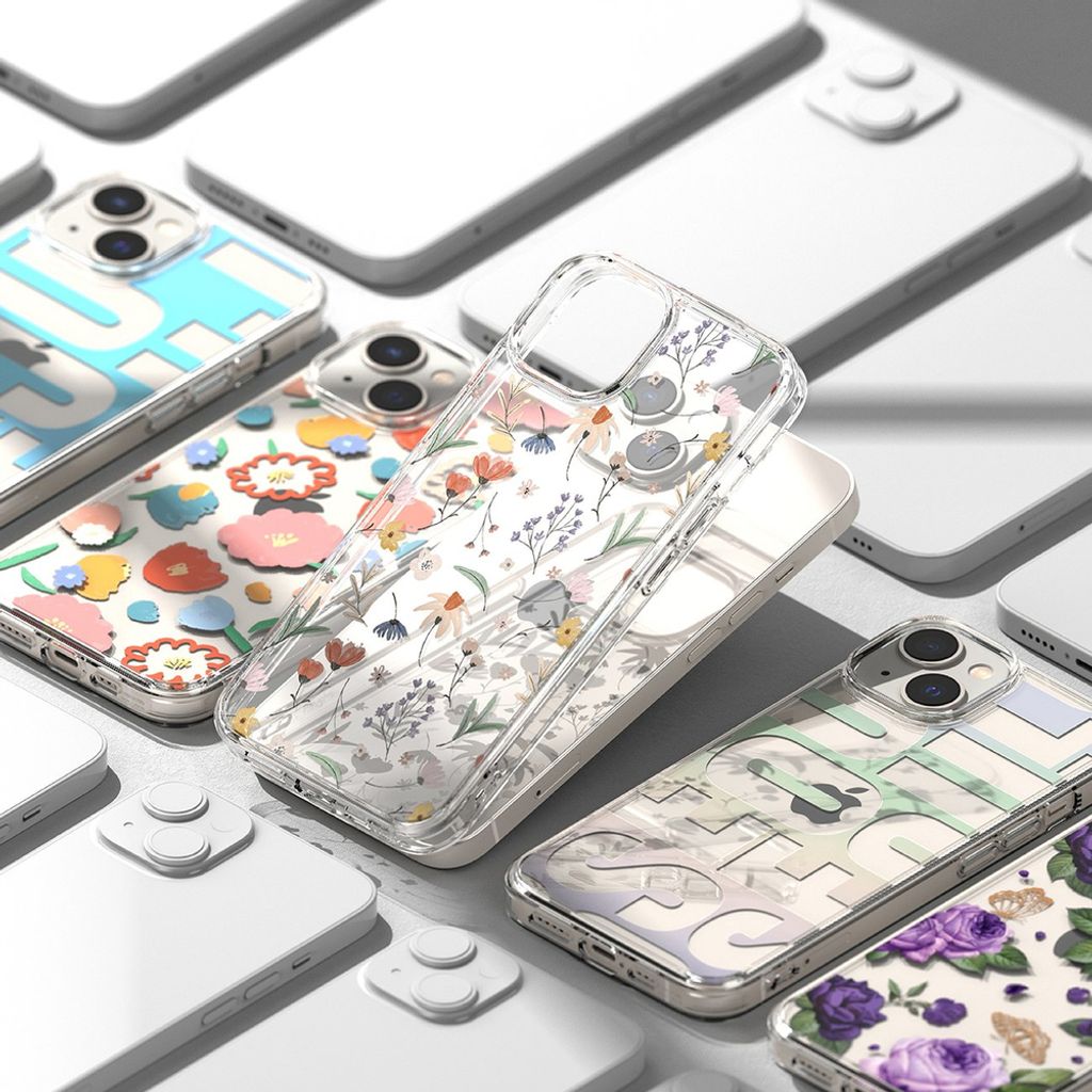 Ringke Fusion Cover til iPhone 14 Plus - Transparent Floral