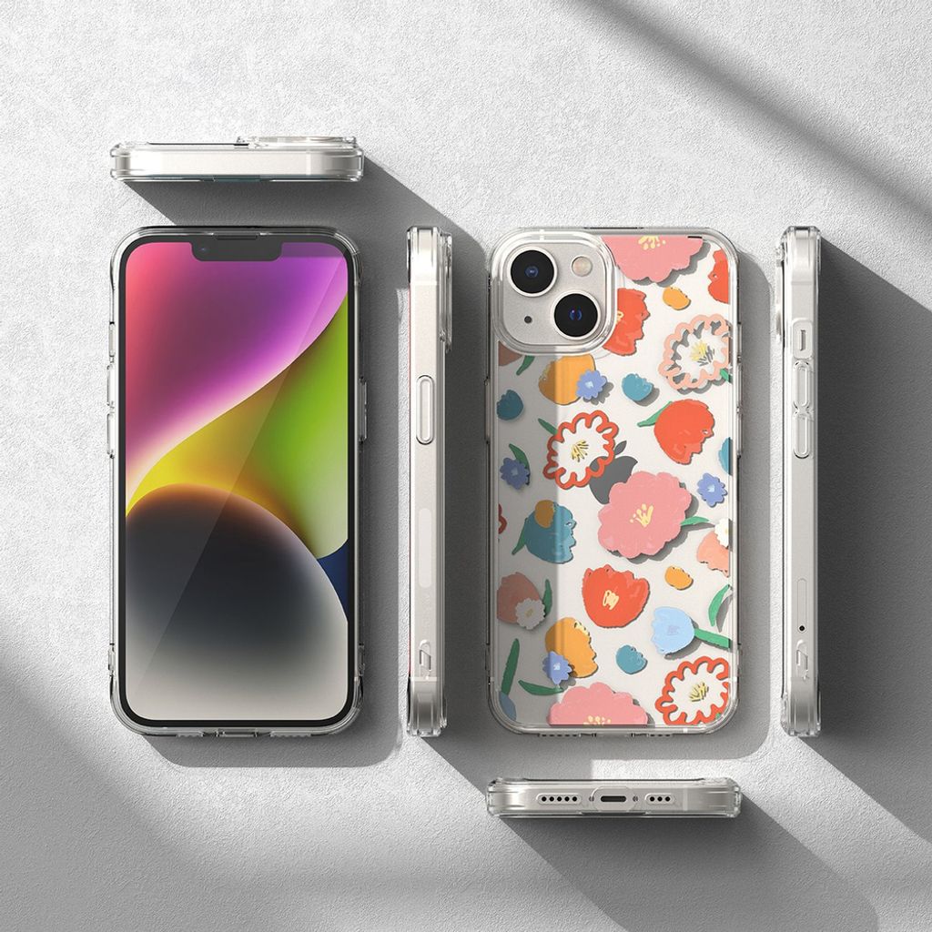 Ringke Fusion Cover til iPhone 14 Plus - Transparent Floral