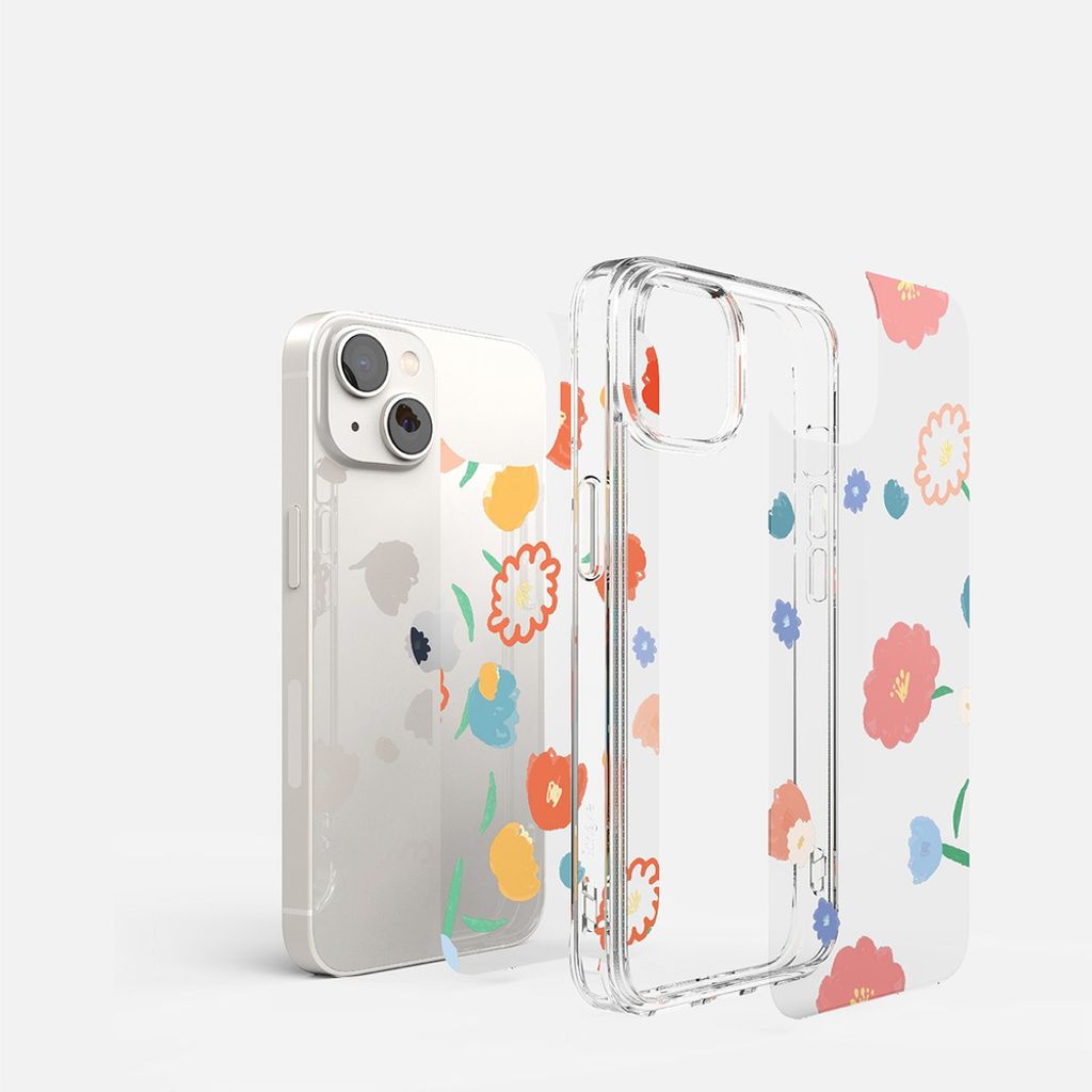 Ringke Fusion Cover til iPhone 14 Plus - Transparent Floral