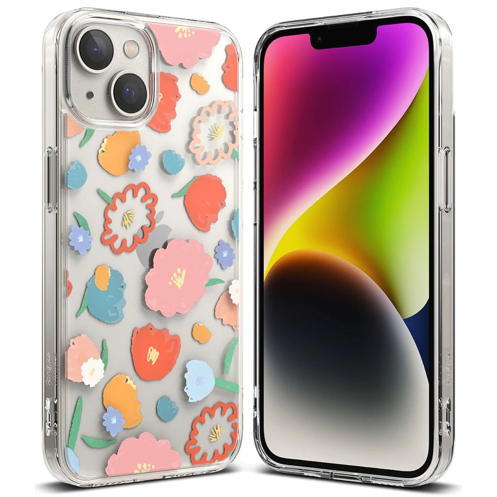 Ringke Fusion Cover til iPhone 14 Plus - Transparent Floral