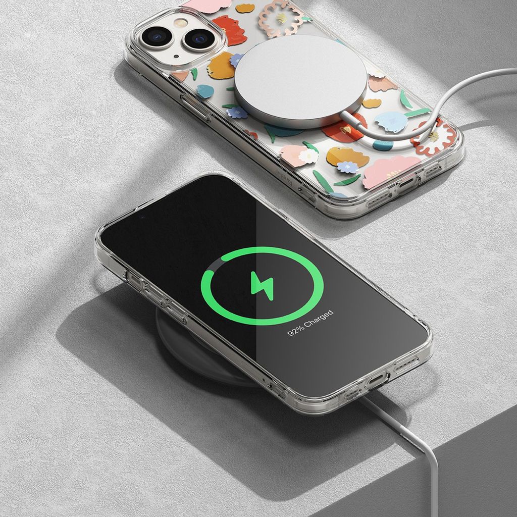 Ringke Fusion Cover til iPhone 14 Plus - Transparent Floral