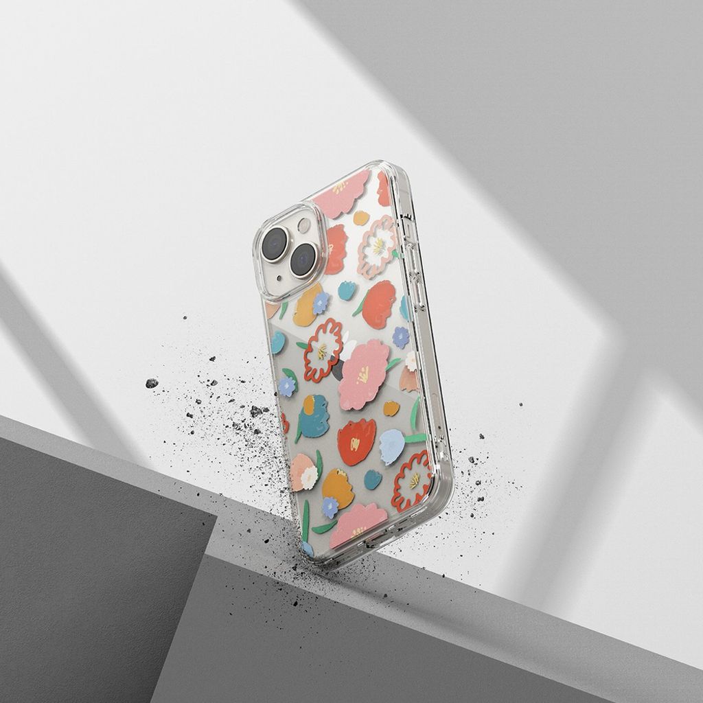 Ringke Fusion Cover til iPhone 14 Plus - Transparent Floral
