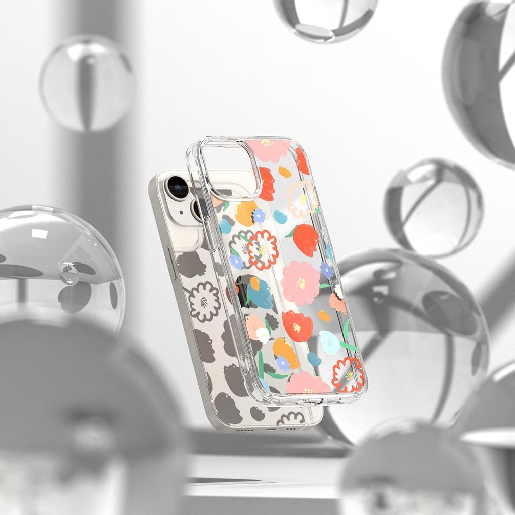 Ringke Fusion Cover til iPhone 14 Plus - Transparent Floral