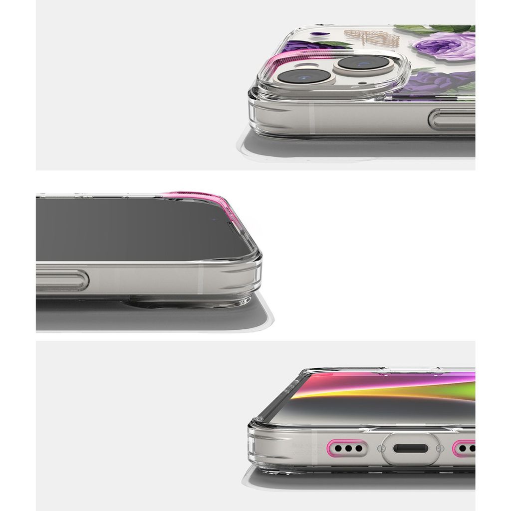 Ringke Fusion Cover til iPhone 14 Plus - Transparent Purple Rose