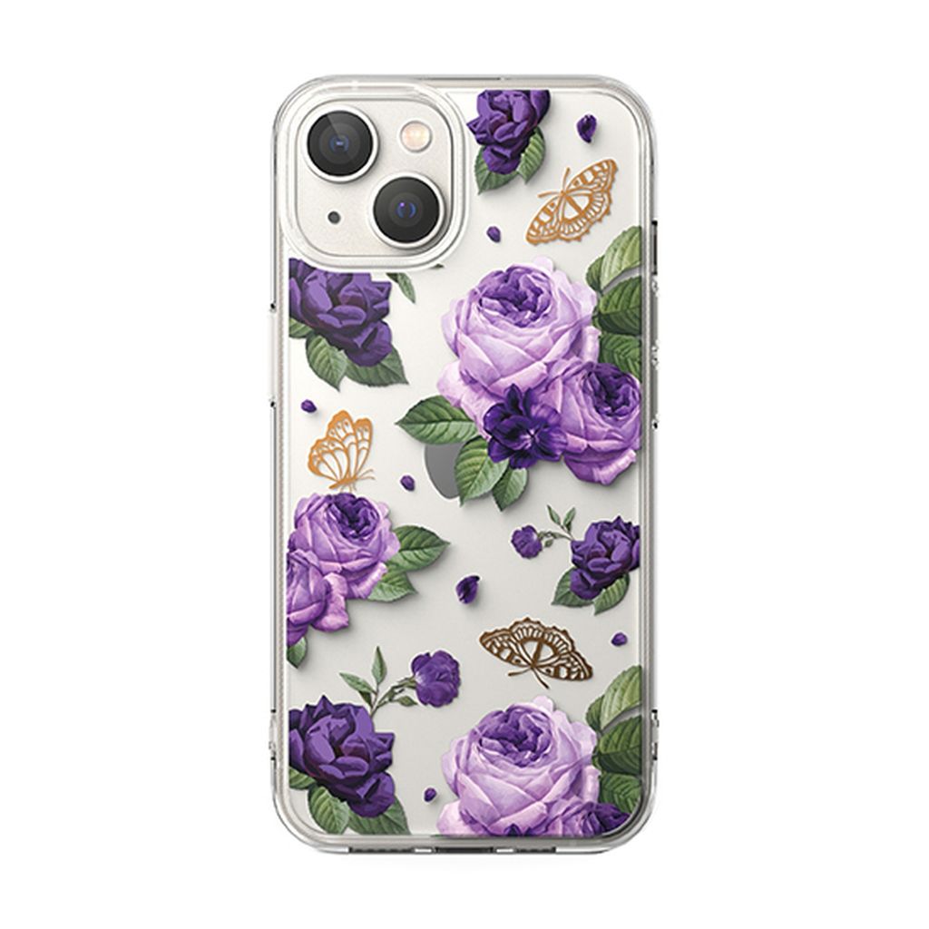 Ringke Fusion Cover til iPhone 14 Plus - Transparent Purple Rose