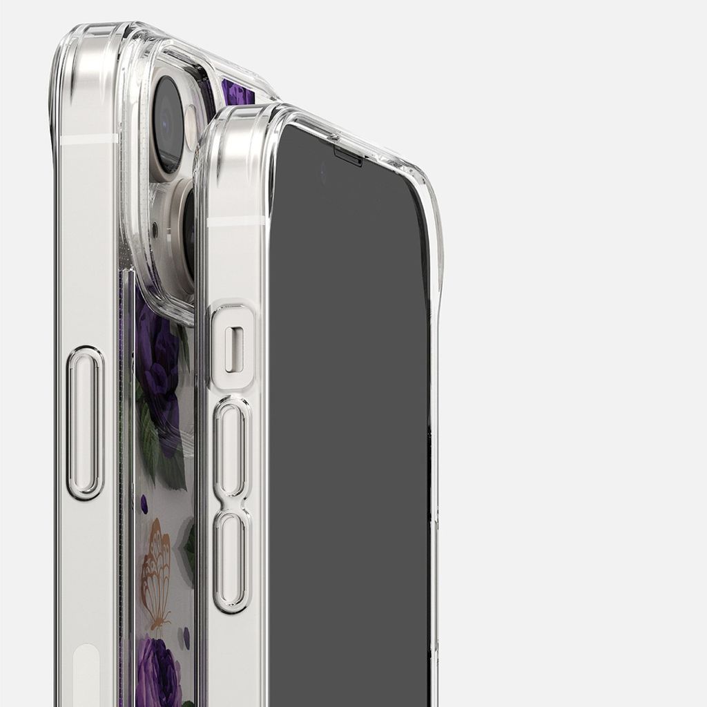 Ringke Fusion Cover til iPhone 14 Plus - Transparent Purple Rose