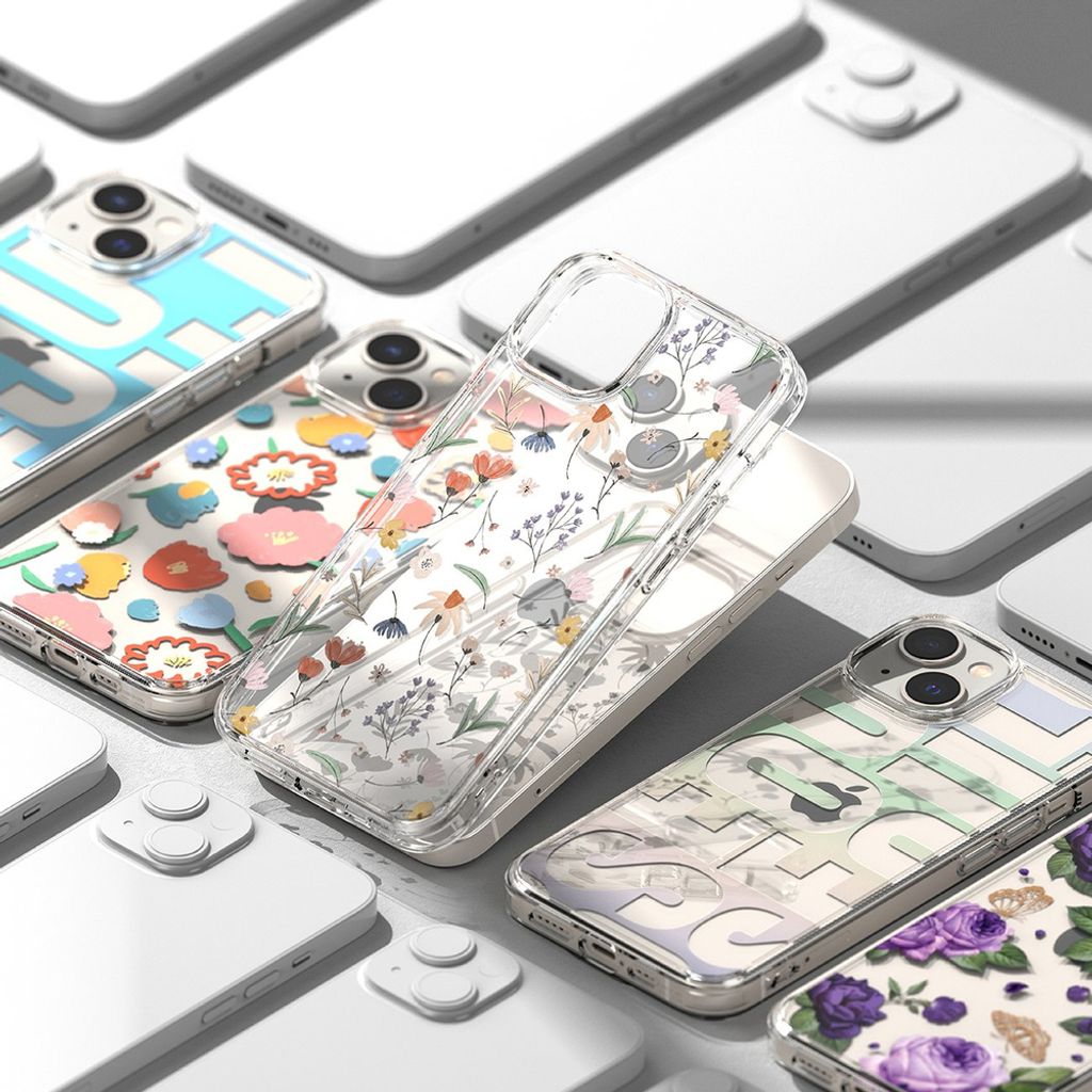 Ringke Fusion Cover til iPhone 14 Plus - Transparent Purple Rose