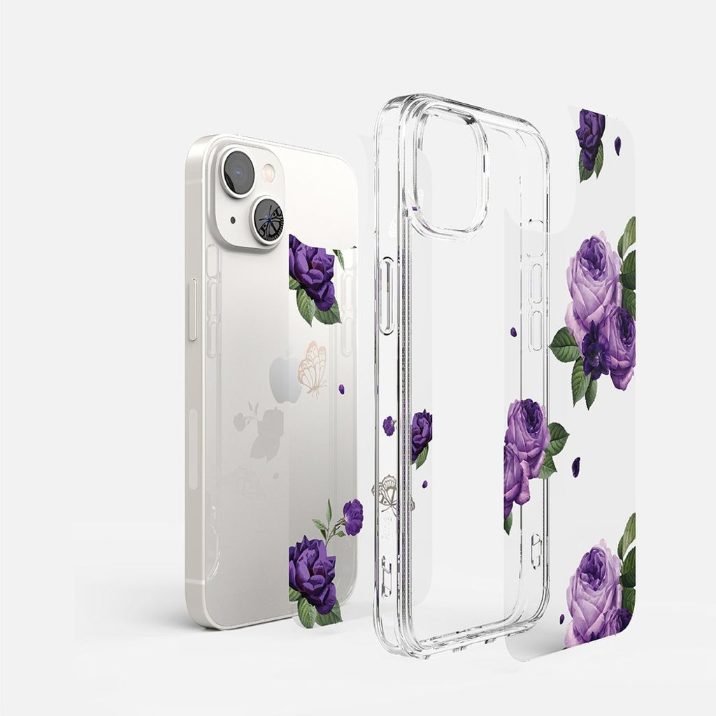 Ringke Fusion Cover til iPhone 14 Plus - Transparent Purple Rose