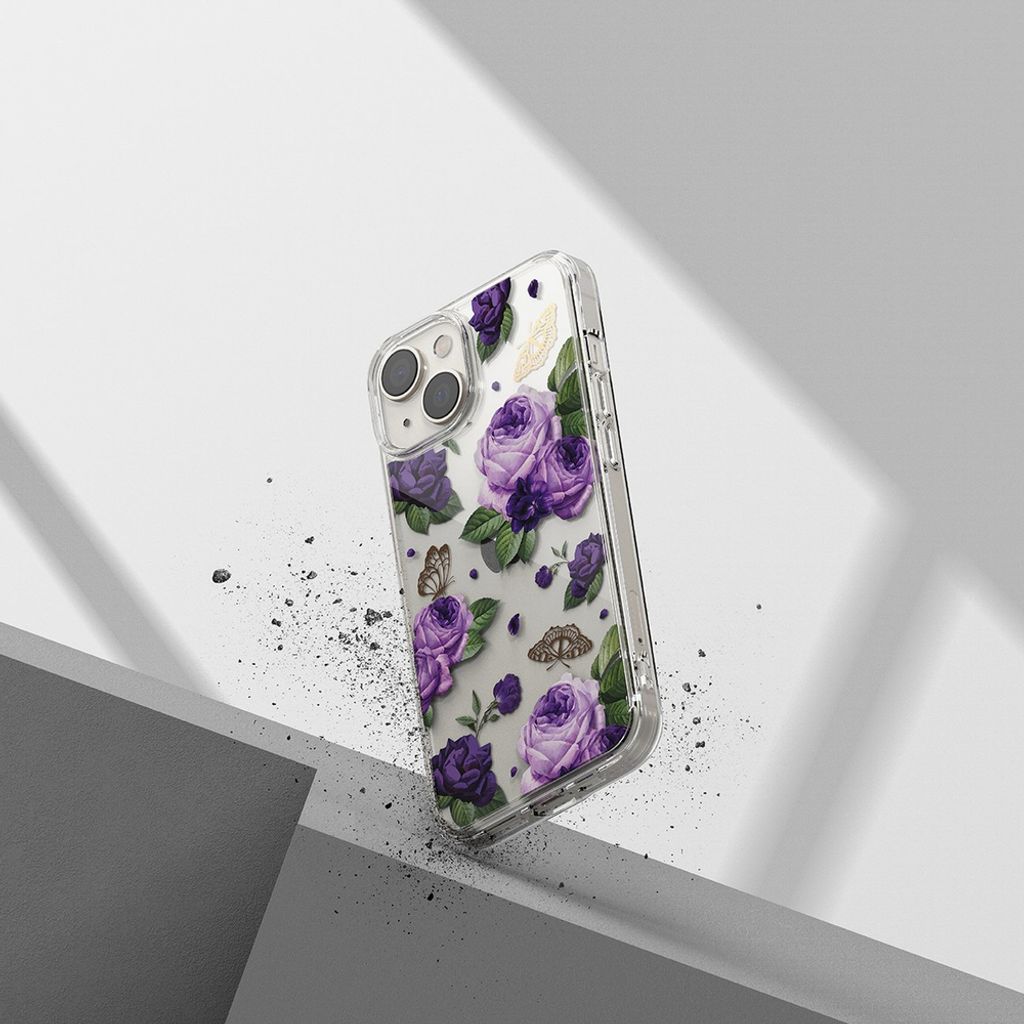 Ringke Fusion Cover til iPhone 14 Plus - Transparent Purple Rose
