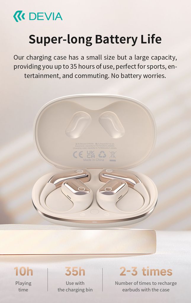 Devia OWS Pro3 avoimet langattomat kuulokkeet - Beige