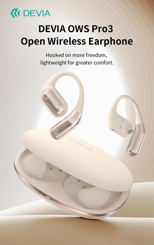 Devia OWS Pro3 avoimet langattomat kuulokkeet - Beige
