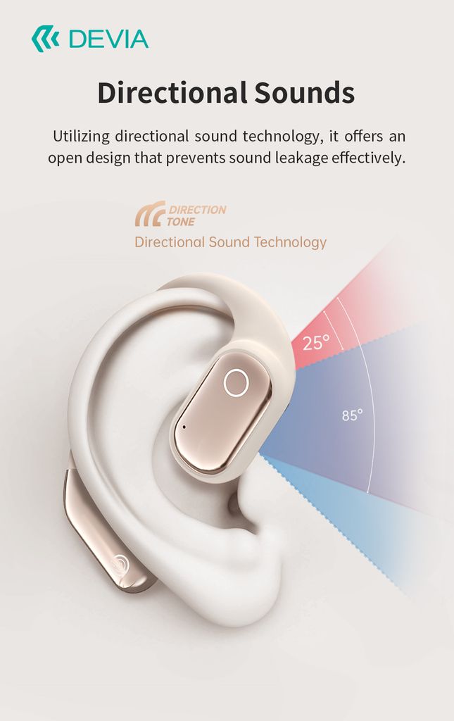 Devia OWS Pro3 avoimet langattomat kuulokkeet - Beige