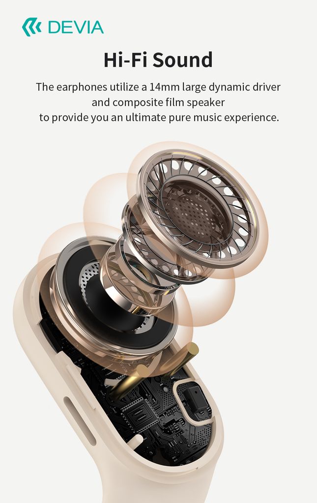 Devia OWS Pro3 avoimet langattomat kuulokkeet - Beige